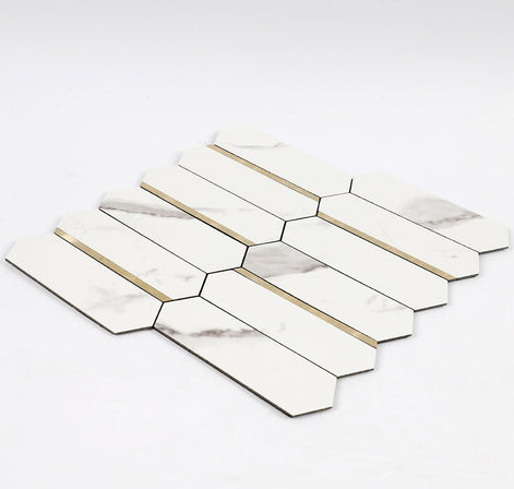 Mosaic Hexagone Allongé Contour OR — 277×273mm