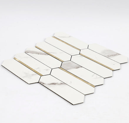 Mosaic Hexagone Allongé Contour OR — 277×273mm