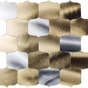 Mosaic METAL OCEAN Argent/Or Brossé — 330×290mm