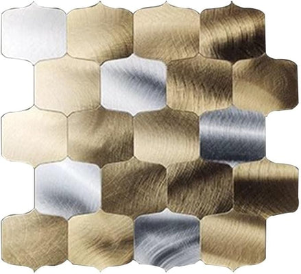 Mosaic METAL OCEAN Argent/Or Brossé — 330×290mm