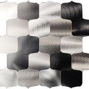 Mosaic METAL OCEAN Argent/Noir Brossé — 330×290mm