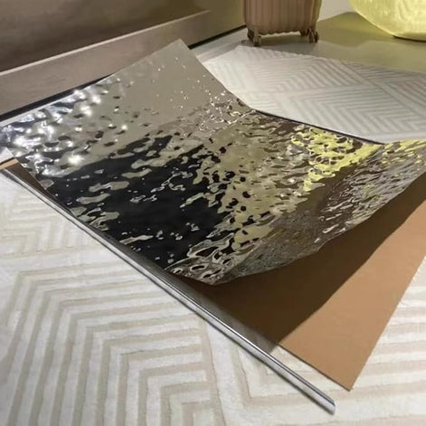 OXIDE Panneau Ondulé En Bois Composite - Argent 122×244cm