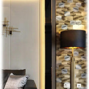 Mosaic METAL OCEAN Argent/Or Brossé — 330×290mm