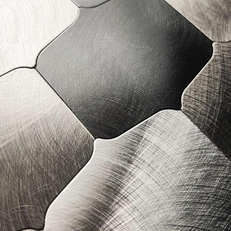 Mosaic METAL OCEAN Argent/Noir Brossé — 330×290mm