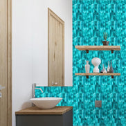 Mosaic Eventail BLEU Turquoise — 298×288mm