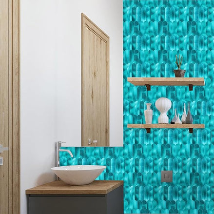 Mosaic Eventail BLEU Turquoise — 298×288mm