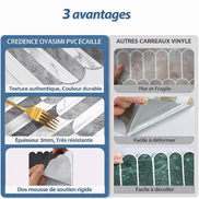 Mosaic Eventail Allongé GRIS Argent/Marbré — 265×303mm