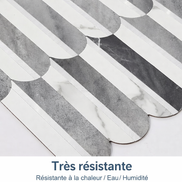 Mosaic Eventail Allongé GRIS Argent/Marbré — 265×303mm