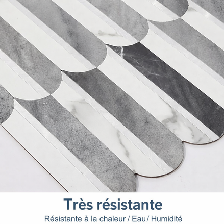 Mosaic Eventail Allongé GRIS Argent/Marbré — 265×303mm