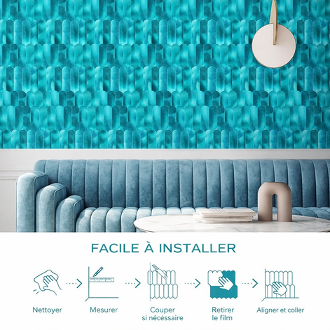 Mosaic Eventail BLEU Turquoise — 298×288mm