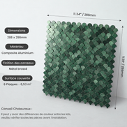 Mosaic MINI Ecaille VERT Brossé — 288×298mm