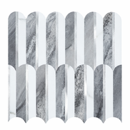 Mosaic Eventail Allongé GRIS Argent/Marbré — 265×303mm