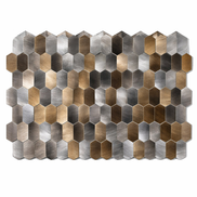 Mosaic HEXA Allonge Argent / Cuivre / Anthracite — 303×293mm
