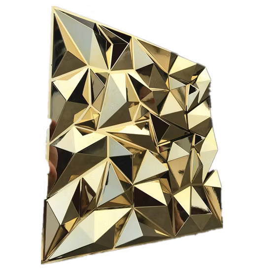 Prisma Panneaux Muraux En PVC 3D - OR 50Cm*50Cm
