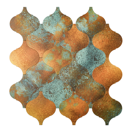 Mosaic Arabesque OCEAN DE Cuivre — 252×256mm