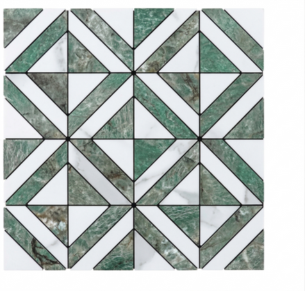 Mosaic Triangle VERT / Marbre — 300×300mm