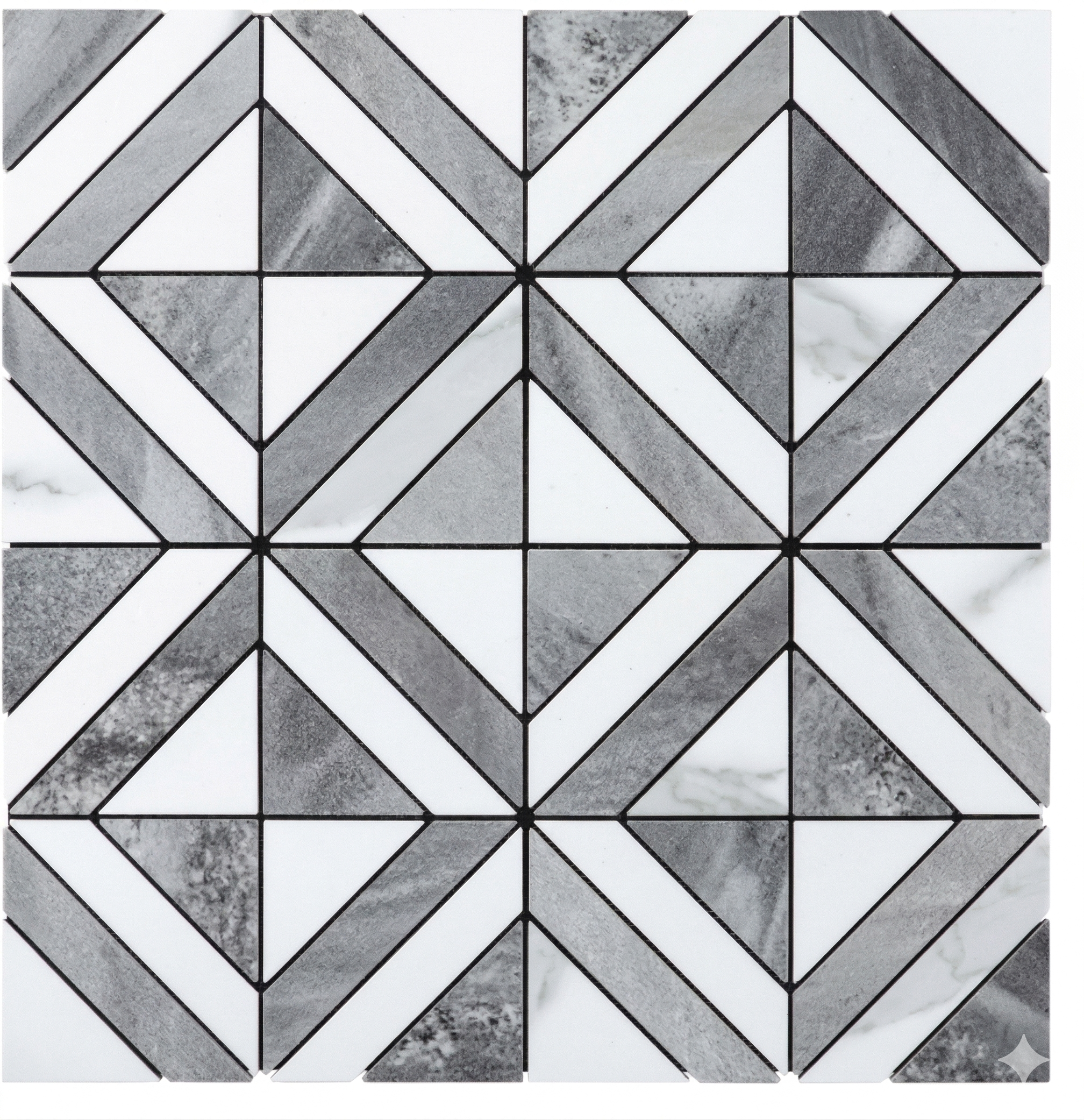 Mosaic Triangle GRIS / Marbre — 300×300mm