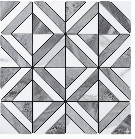 Mosaic Triangle GRIS / Marbre — 300×300mm