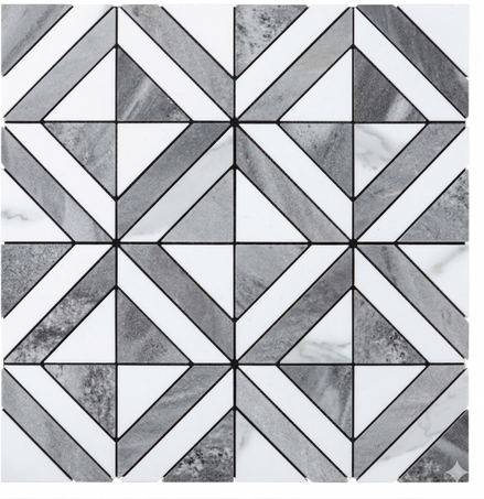 Mosaic Triangle GRIS / Marbre — 300×300mm