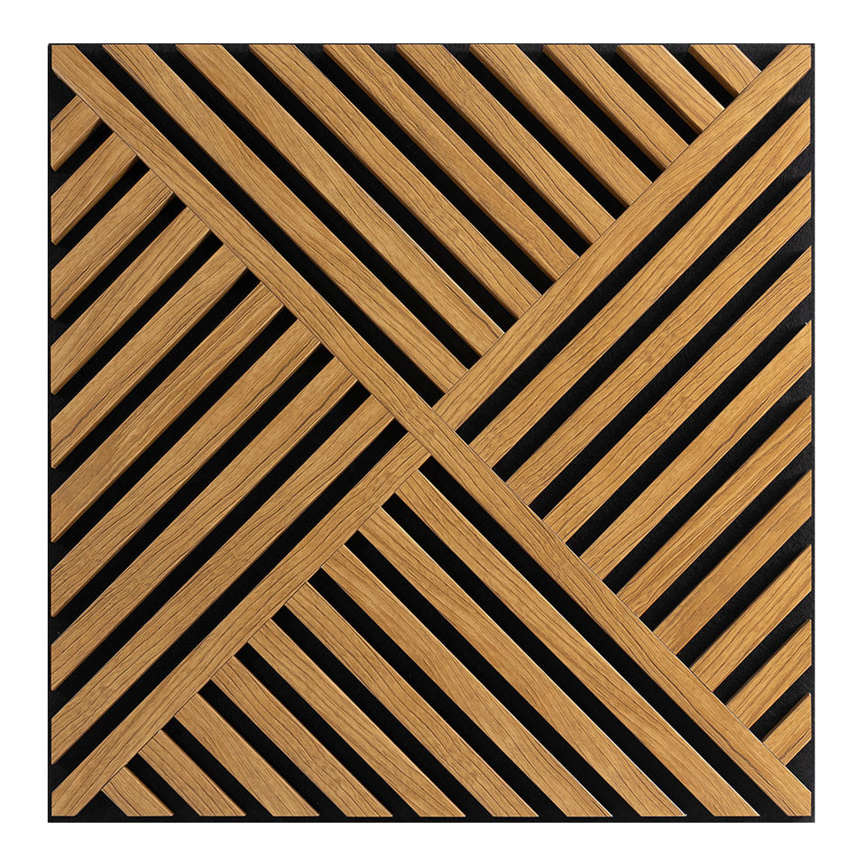 Panneau Acoustique CROSS HDF BOIS MOYEN N2 60×60cm