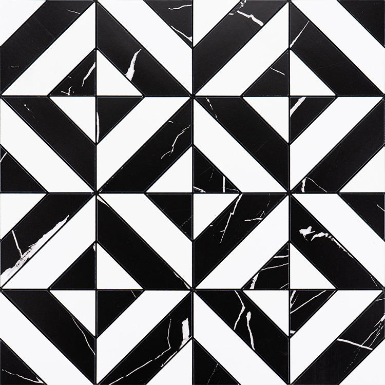 Mosaic Triangle NOIR / Marbre — 300×300mm