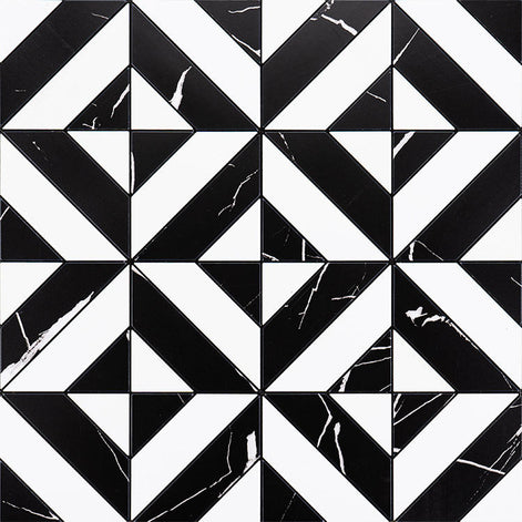 Mosaic Triangle NOIR / Marbre — 300×300mm
