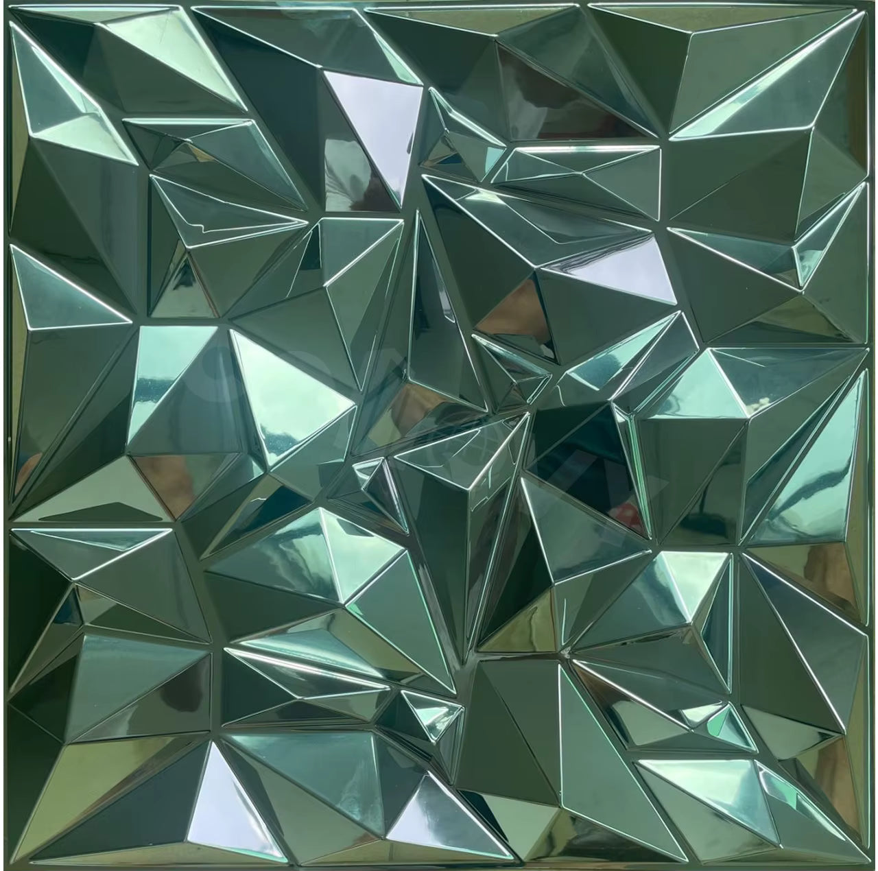 Prisma Panneaux Muraux En PVC 3D - Argent 50Cm*50Cm