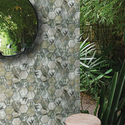 Mosaic Hexagone Feuille Garden — 255×292mm