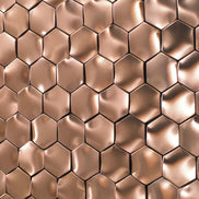Mosaic HEXA Graphite 3D Cuivre MAT — 260×300mm