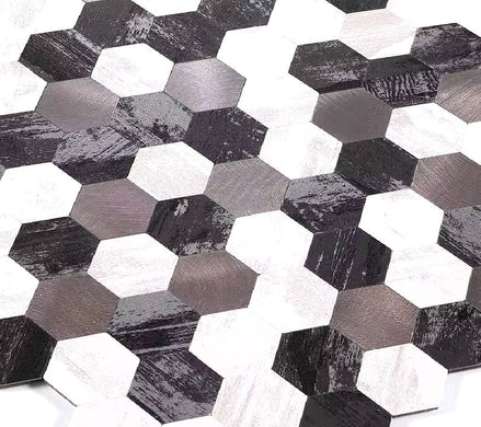 Mosaic MINI HEXA Blanc/Argent/Noir — 290×285mm