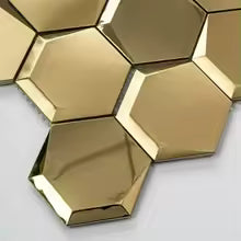 Mosaic HEXA 3D METAL OR — 265×307mm