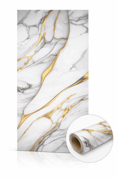 AUREA Autocollant Mural 22 Fils - Bleu Doré 120×300cm