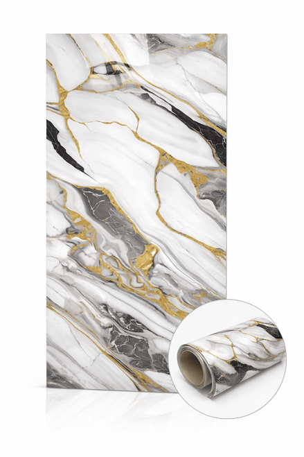 AUREA Autocollant Mural 22 Fils - Leya Bleu 120×300cm