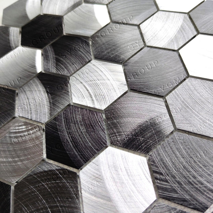 Mosaic MINI HEXA Gris/Argent/Noir — 290×285mm