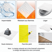 D124 - LOT DE 4 Plaques 3D PVC - 50Cm*50Cm