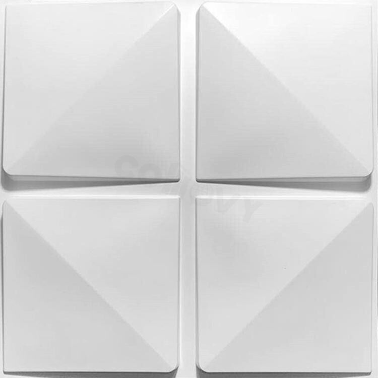 Lot de 4 plaques 3D PVC D032 — 50×50cm