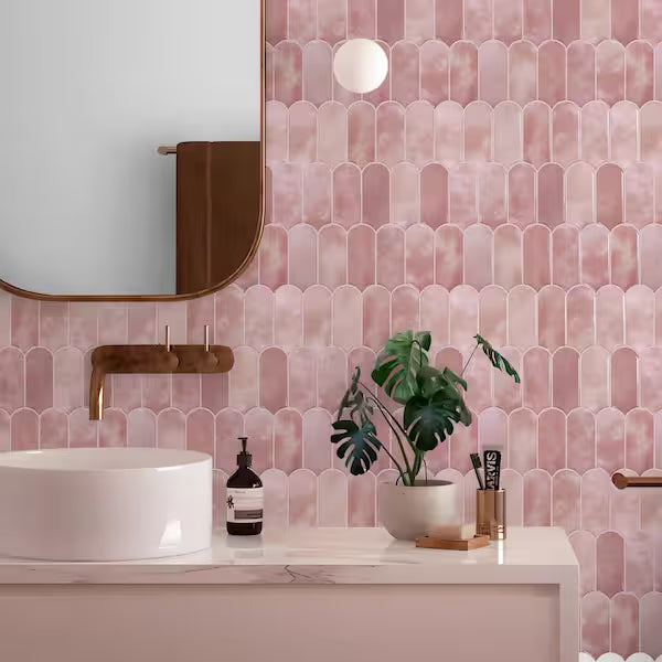 Mosaic Eventail ROSE — 298×288mm