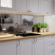 Mosaic Hexagone Argent / Miroir — 264×304mm