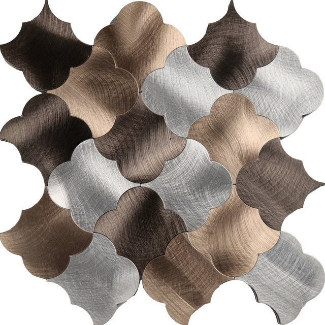 Mosaic Arabesque Argent / Cuivre / Anthracite — 277×280mm