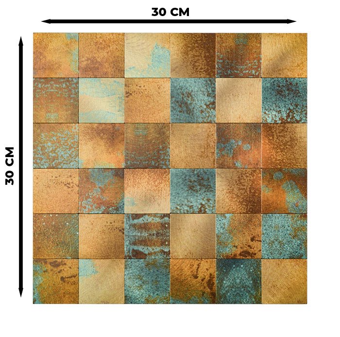 Mosaic CARRE OCEAN DE Cuivre — 305×305mm