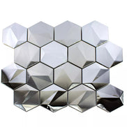 Mosaic HEXA 3D METAL Argent — 265×307mm