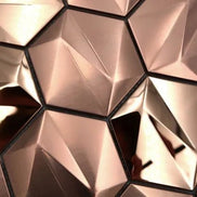 Mosaic HEXA 3D METAL Cuivre — 265×307mm