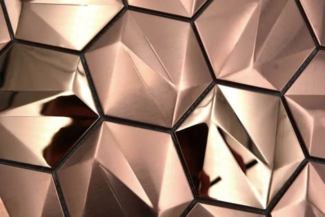 Mosaic HEXA 3D METAL Cuivre — 265×307mm