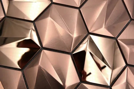 Mosaic HEXA 3D METAL Cuivre — 265×307mm