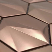 Mosaic HEXA 3D METAL Cuivre — 265×307mm