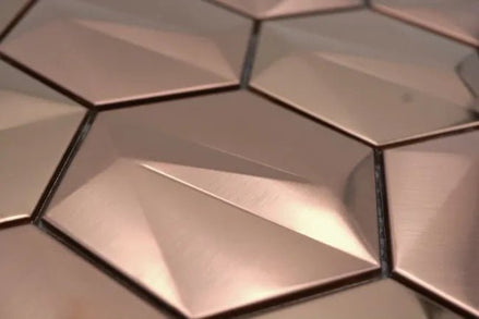 Mosaic HEXA 3D METAL Cuivre — 265×307mm