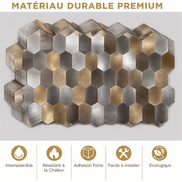 Mosaic HEXA Allonge Argent / Cuivre / Anthracite — 303×293mm