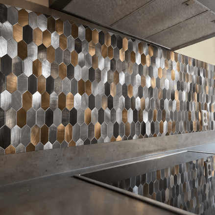 Mosaic HEXA Allonge Argent / Cuivre / Anthracite — 303×293mm