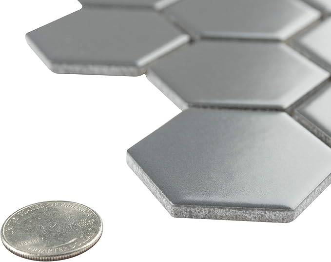 Mosaic HEXA Graphite 3D GRIS MAT — 260×300mm