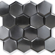 Mosaic HEXA Graphite 3D NOIR MAT — 260×300mm
